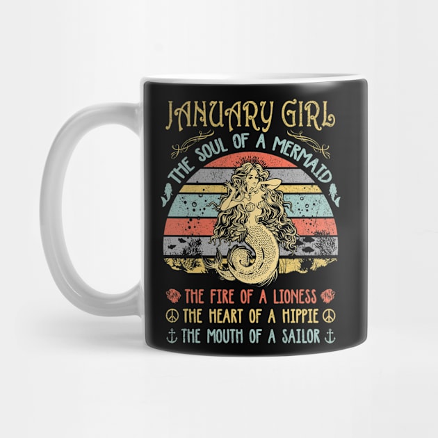 January Girl The Soul Of A Mermaid Vintage Birthday Gift by Tilida2012